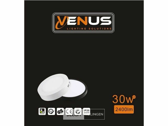 10 x led paneel – rond opbouw – 30w – 6500k koud wit – ip20 - afbeelding 5 van  5