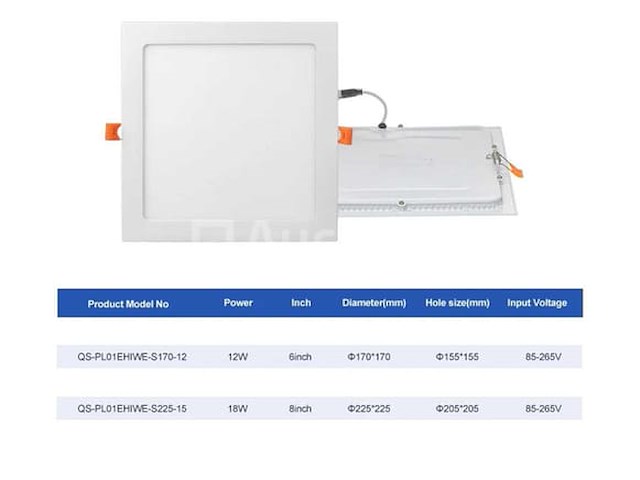 10 x led paneel – vierkant inbouw – 18w – 6500k koud wit – ip20 - afbeelding 3 van  4