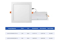 10 x led paneel – vierkant inbouw – 18w – 6500k koud wit – ip20 - afbeelding 4 van  4