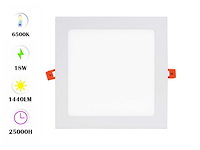 10 x led paneel – vierkant inbouw – 18w – 6500k koud wit – ip20 - afbeelding 1 van  2