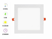 10 x led paneel – vierkant inbouw – 18w – 6500k koud wit – ip20 - afbeelding 1 van  5
