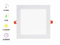 10 x led paneel – vierkant inbouw – 18w – 6500k koud wit – ip20 - afbeelding 1 van  4