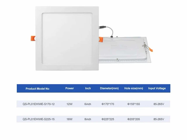 10 x led paneel – vierkant inbouw – 18w – 6500k koud wit – ip20 - afbeelding 4 van  4