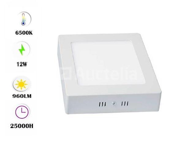 10 x led paneel – vierkant opbouw – 12w – 6500k koud wit – ip20 - afbeelding 2 van  4