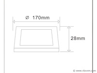 10 x led paneel – vierkant opbouw – 12w – 6500k koud wit – ip20 - afbeelding 3 van  4