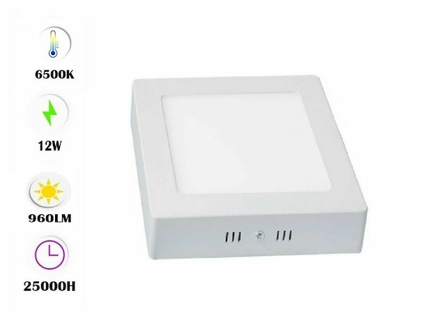 10 x led paneel – vierkant opbouw – 12w – 6500k koud wit – ip20 - afbeelding 2 van  5
