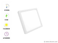 10 x led paneel – vierkant opbouw – 18w – 6500k koud wit – ip20 - afbeelding 1 van  4
