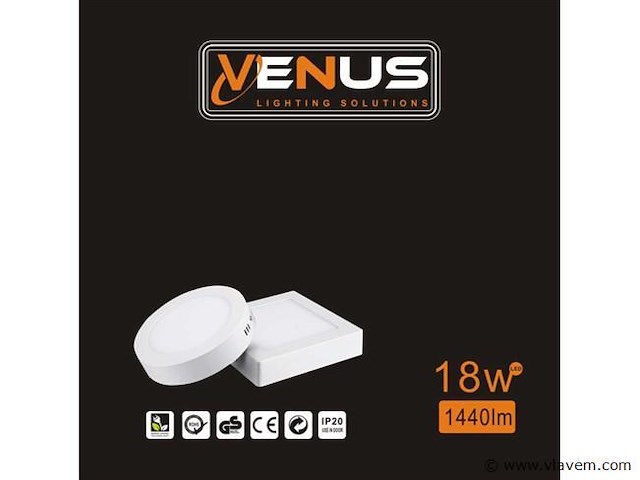 10 x led paneel – vierkant opbouw – 18w – 6500k koud wit – ip20 - afbeelding 3 van  4