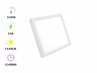 10 x led paneel – vierkant opbouw – 18w – 6500k koud wit – ip20 - afbeelding 1 van  5