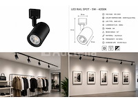 10 x led rail spot 5w – 4200k neutraal wit - zwart – ip20 – arizona-5 - afbeelding 4 van  5