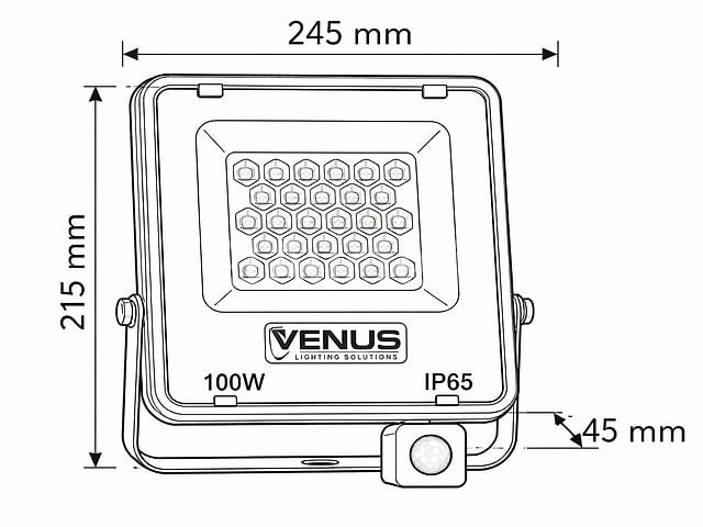 10 x led schijnwerper 100w met bewegingssensor – 4000k neutraal wit – ip65 – flag-100 - afbeelding 5 van  5
