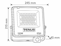10 x led schijnwerper 100w met bewegingssensor – 4000k neutraal wit – ip65 – flag-100 - afbeelding 5 van  5