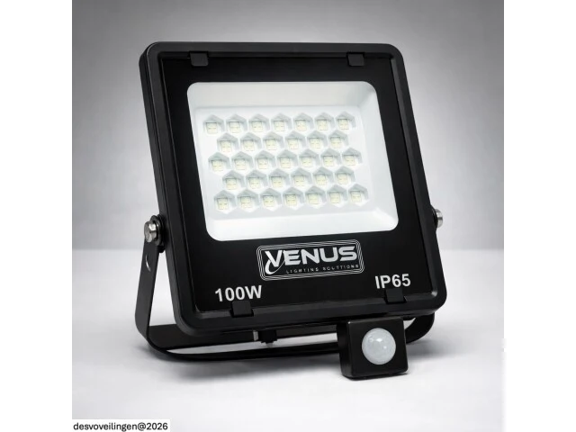 10 x led schijnwerper 100w met bewegingssensor – 4000k neutraal wit – ip65 – flag-100 - afbeelding 6 van  6