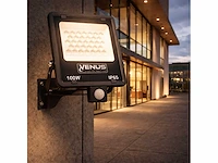 10 x led schijnwerper 100w met bewegingssensor – 4000k neutraal wit – ip65 – flag-100 - afbeelding 1 van  5