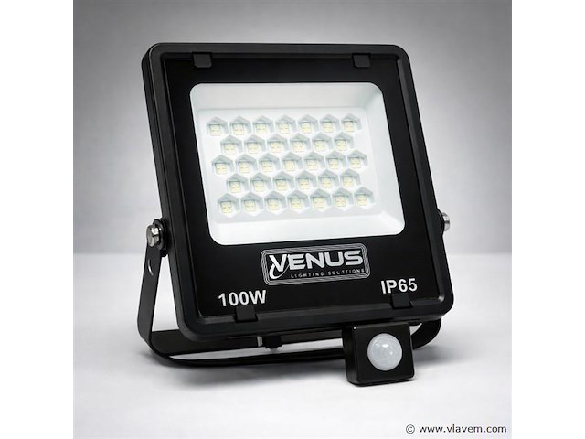 10 x led schijnwerper 100w met bewegingssensor – 6500k koud wit – ip65 – flag-100 - afbeelding 5 van  5