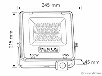 10 x led schijnwerper 100w – met sensor – 4000k naturaal wit – ip65 waterdicht - afbeelding 4 van  5