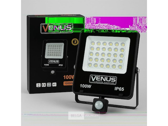 10 x led schijnwerper 100w – met sensor – 4000k naturaal wit – ip65 waterdicht - afbeelding 3 van  6