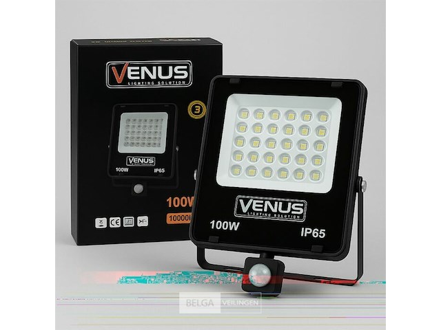 10 x led schijnwerper 100w – met sensor – 6500kkoud wit – ip65 waterdicht - afbeelding 3 van  6