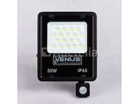 10 x led schijnwerper 50w met bewegingssensor – 4000k neutraal wit – ip65 – flag-50 - afbeelding 3 van  5