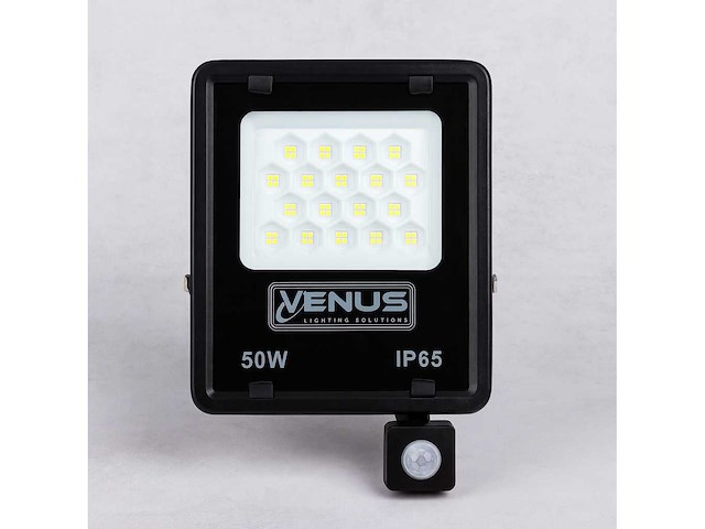 10 x led schijnwerper 50w met bewegingssensor – 4000k neutraal wit – ip65 – flag-50 - afbeelding 2 van  5