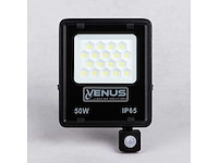 10 x led schijnwerper 50w met bewegingssensor – 4000k neutraal wit – ip65 – flag-50 - afbeelding 2 van  5