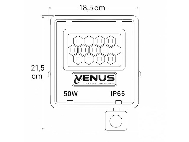 10 x led schijnwerper 50w met bewegingssensor – 4000k neutraal wit – ip65 – flag-50 - afbeelding 4 van  5