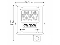10 x led schijnwerper 50w met bewegingssensor – 4000k neutraal wit – ip65 – flag-50 - afbeelding 4 van  5
