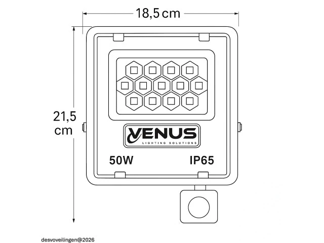10 x led schijnwerper 50w met bewegingssensor – 4000k neutraal wit – ip65 – flag-50 - afbeelding 5 van  6
