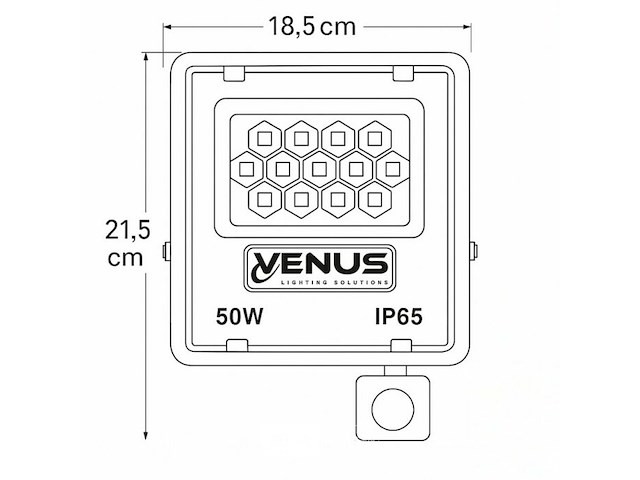 10 x led schijnwerper 50w met bewegingssensor – 4000k neutraal wit – ip65 – flag-50 - afbeelding 5 van  6