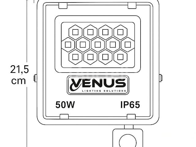 10 x led schijnwerper 50w met bewegingssensor – 6500k koud wit – ip65 – flag-50 - afbeelding 4 van  5