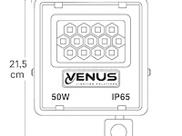 10 x led schijnwerper 50w met bewegingssensor – 6500k koud wit – ip65 – flag-50 - afbeelding 4 van  5