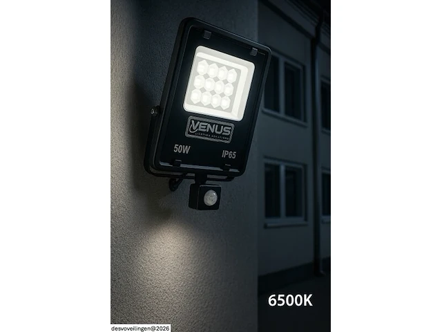 10 x led schijnwerper 50w met bewegingssensor – 6500k koud wit – ip65 – flag-50 - afbeelding 2 van  6