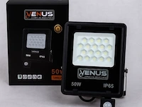 10 x led schijnwerper 50w met bewegingssensor – 6500k koud wit – ip65 – flag-50 - afbeelding 6 van  6