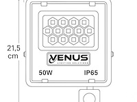 10 x led schijnwerper 50w met bewegingssensor – 6500k koud wit – ip65 – flag-50 - afbeelding 4 van  5