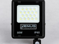 10 x led schijnwerper 50w met bewegingssensor – 6500k koud wit – ip65 – flag-50 - afbeelding 3 van  6