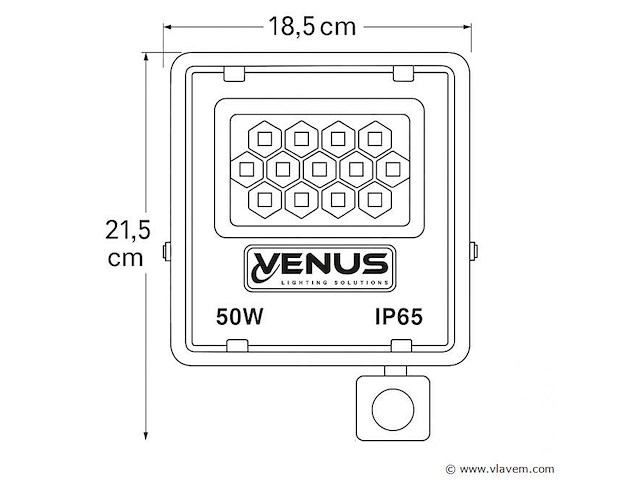10 x led schijnwerper 50w – met sensor – 4000k naturaal wit – ip65 waterdicht - afbeelding 4 van  5