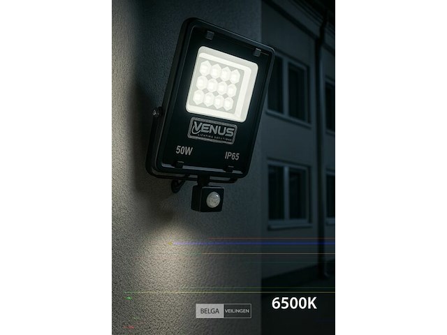 10 x led schijnwerper 50w – met sensor – 6500kkoud wit – ip65 waterdicht - afbeelding 2 van  6
