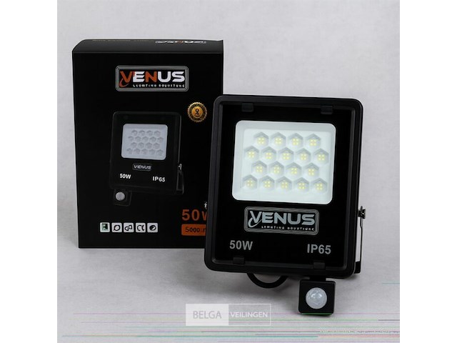 10 x led schijnwerper 50w – met sensor – 6500kkoud wit – ip65 waterdicht - afbeelding 6 van  6