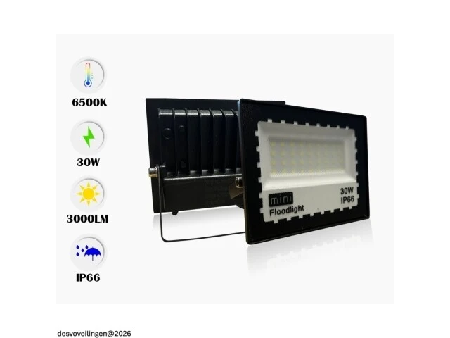 10 x led schijnwerper mini 30w – 6500k koud wit – ip65 – minions-30 - afbeelding 4 van  6