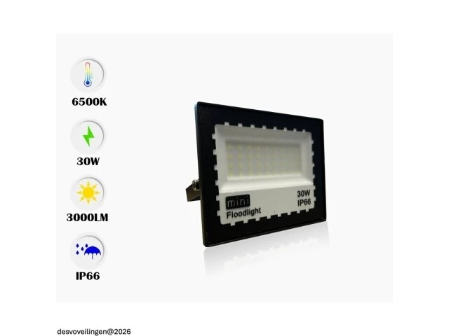 10 x led schijnwerper mini 30w – 6500k koud wit – ip65 – minions-30 - afbeelding 5 van  6