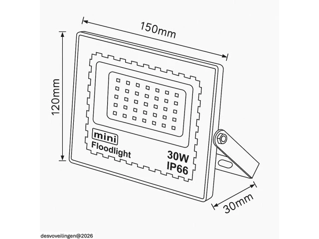 10 x led schijnwerper mini 30w – 6500k koud wit – ip65 – minions-30 - afbeelding 6 van  6
