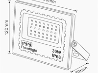10 x led schijnwerper mini 30w – 6500k koud wit – ip65 – minions-30 - afbeelding 5 van  5