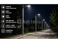 10 x led straatlamp 30w – 6400k koud wit - grijs – ip65 – florida-30 - afbeelding 2 van  5