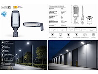 10 x led straatlamp 30w – 6400k koud wit - grijs – ip65 – florida-30 - afbeelding 3 van  5