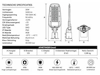 10 x led straatlamp 30w – 6400k koud wit - grijs – ip65 – florida-30 - afbeelding 5 van  5