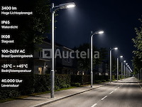 10 x led straatlamp 30w – 6400k koud wit - grijs – ip65 – florida-30 - afbeelding 1 van  5