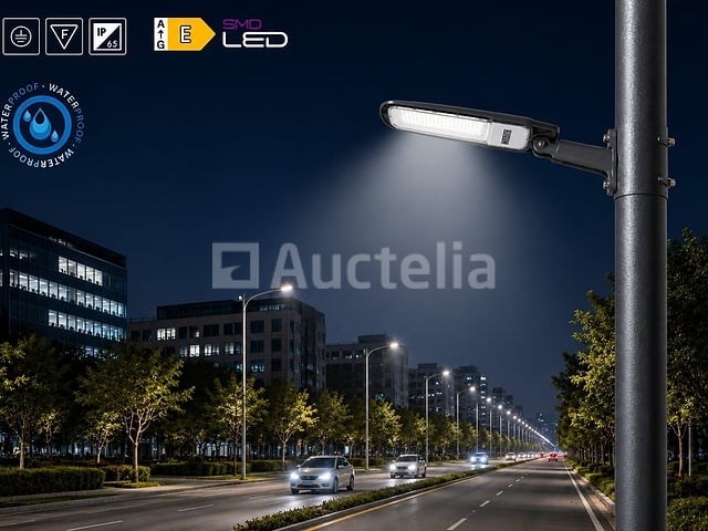 10 x led straatlamp 30w – 6400k koud wit - grijs – ip65 – florida-30 - afbeelding 4 van  5