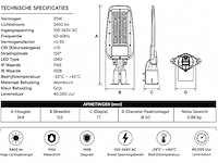10 x led straatlamp 30w – 6400k koud wit - grijs – ip65 – florida-30 - afbeelding 5 van  5