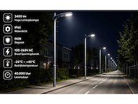 10 x led straatlamp 30w – 6400k koud wit - grijs – ip65 – florida-30 - afbeelding 3 van  5
