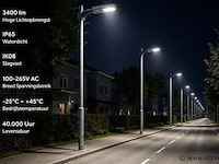 10 x led straatlamp 30w – 6400k koud wit - grijs – ip65 – florida-30 - afbeelding 3 van  5